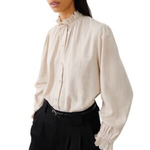 Ba&sh Batsy Blouse Button Front Blouse L Academia Preppy peasant Cottagecore
